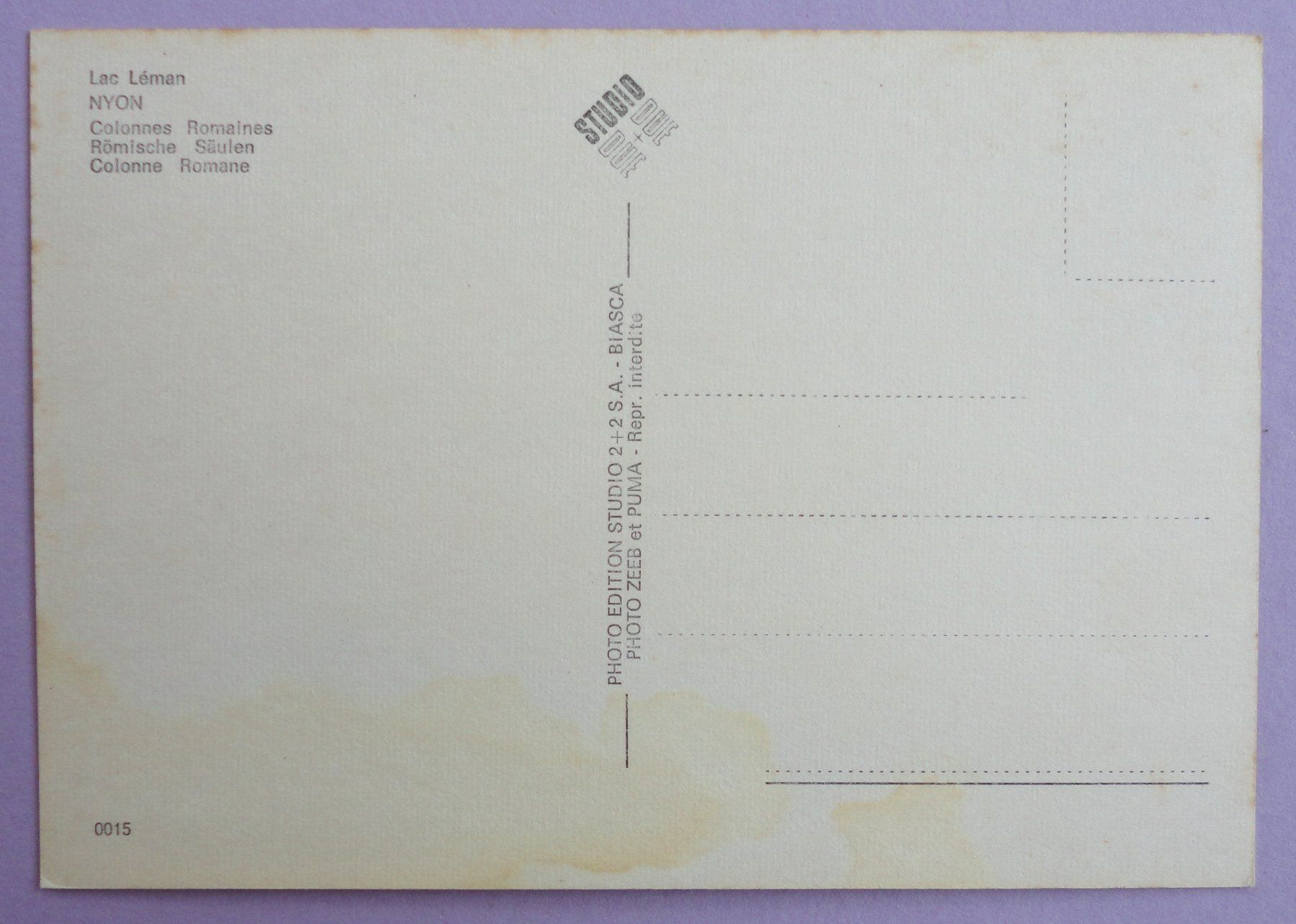 Cartoline postali: Nyon, Colonnes Romaines – Difettoso da Fétigny venduto da Billy2miny 1