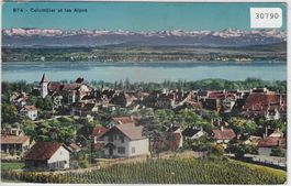 Colombier et les Alpes - Litho