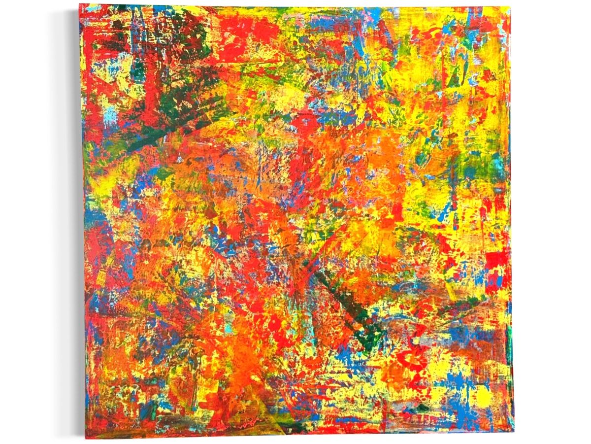 Dipinti: Buntes abstraktes Gemälde, Original 100x100 cm – Nuovo e nell'imballaggio originale da Berikon venduto da home-artsch 1