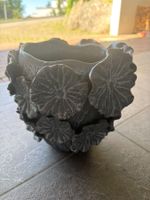 Blumentopf Keramik grau mit Blumenmuster guter Zustand
