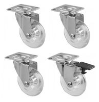 Rollen SET 4 Stück 75mm Vollgummi mit 1x Bremse - NEU