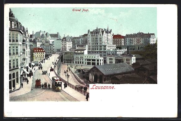 Cartoline postali: Lausanne, Grand Pont et Tramway, Strasse – Usato da Berlin venduto da bartko-reher