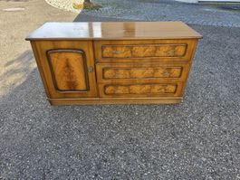 Kommode mit Schrankteil und Schubladen Holz Furnier gebrauch