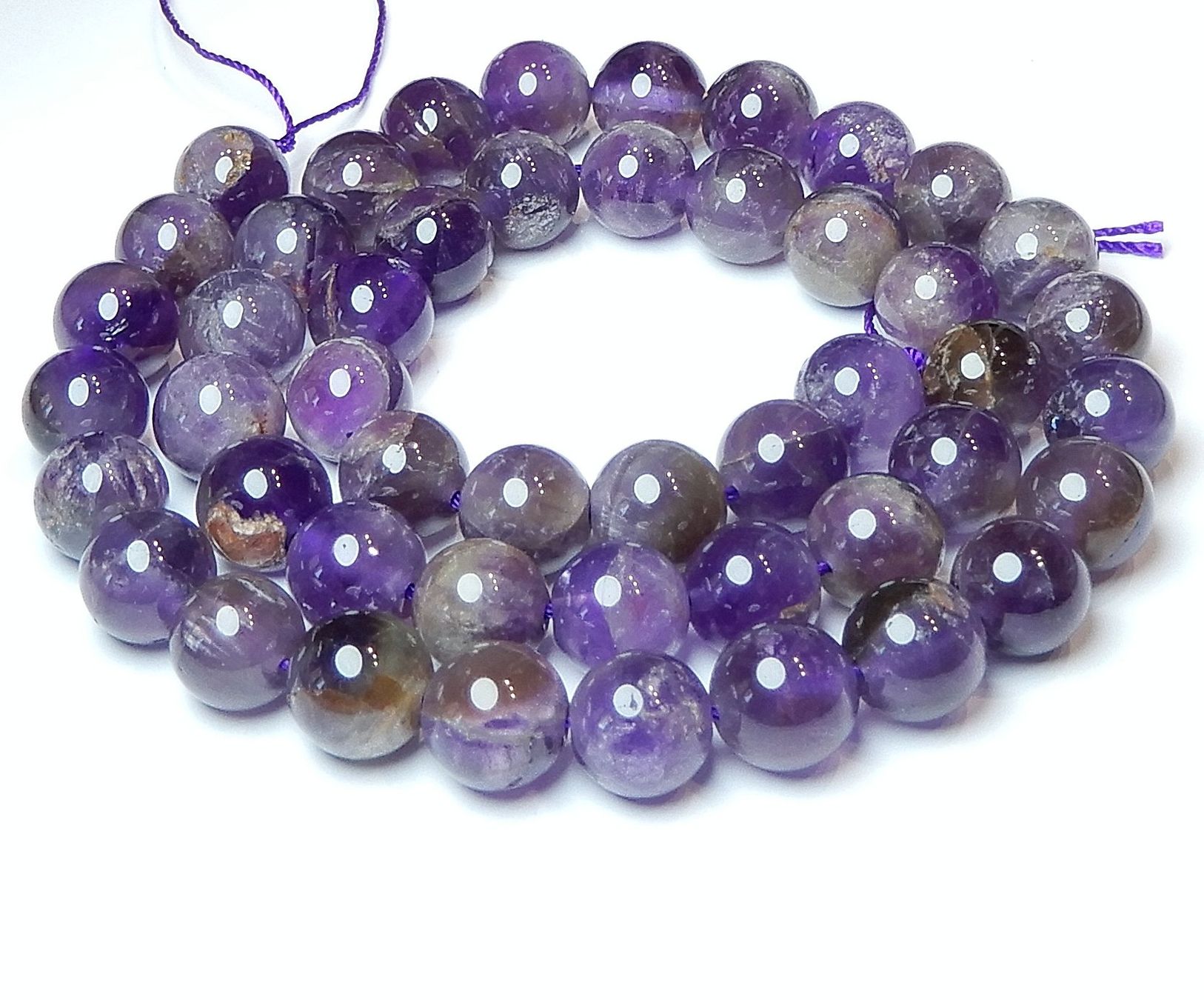 Catenine: 1 Strang echte, natürliche, Ghost Amethyst Perlen 8 mm – Nuovo (secondo la descrizione) da Müllheim Dorf venduto da GUENI01 1