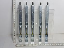 5 schöne Kantenriegel, Länge 20.3cm, Stahl verz. (LOT0#TBS1)