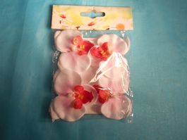 4 Phalaenopsis Orchideen zum Anstecken, weiss