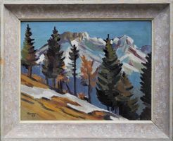 Gebirgslandschaft  Paysage montagneux sign. 1943