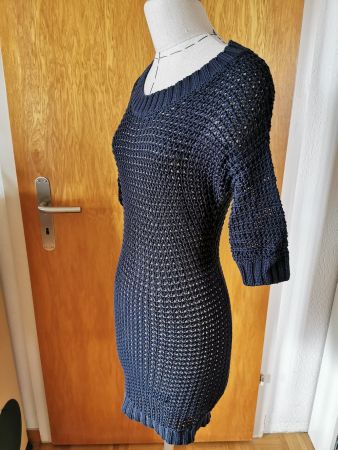 Strickkleid navy, Baumwolle, XXS