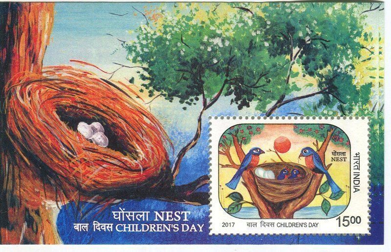 Alle Briefmarken: Block "Vögel". Indien. – Neu und originalverpackt aus Basel von Butsch5