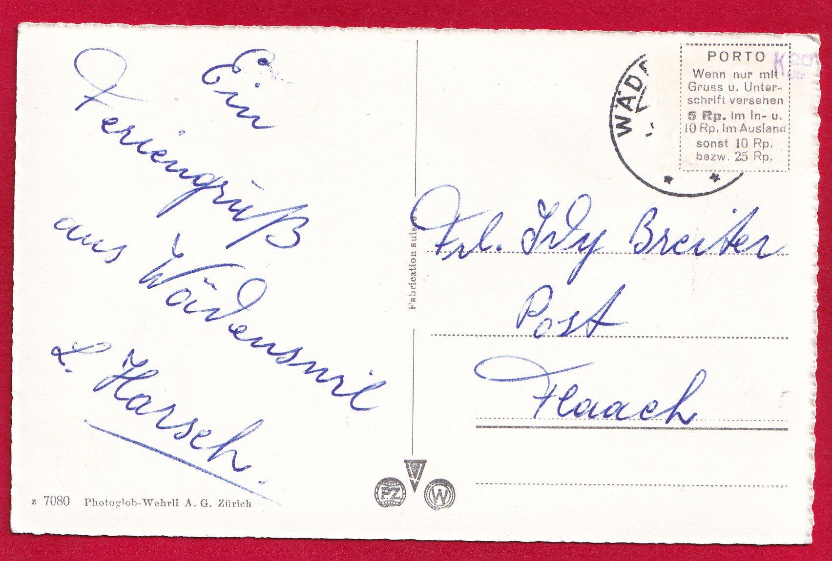 Cartoline postali: AK WÄDENSWIL BAHNHOF – Usato da Grüningen venduto da Kartensammler 1