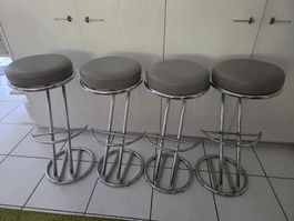 Barhocker Metall 4er Set grau, gebraucht