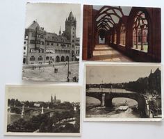 Basel Rheinbrücken 1932; Rathaus 1942; Kreuzgang am Münster