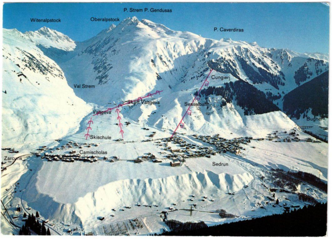 Cartoline postali: Sedrun - Skigebiet Sedrun – Usato da Binningen venduto da Mountainrider