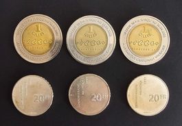 Lot 6 pièces : 3x20.- Argent 1991 + 3x Gilles Vaud 2003