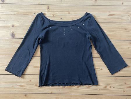 Oberteil 3/4 Ärmel mit Glitzersteinchen