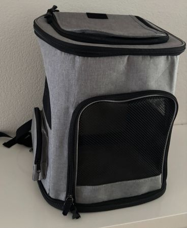 Hunderucksack Katzenrucksack bis 7.5 kg - grau - neuwertig