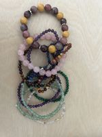 Lot of Natural Gemstone Stretch Bracelets