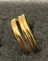 Edelstahlring 18K vergoldet, 3fach