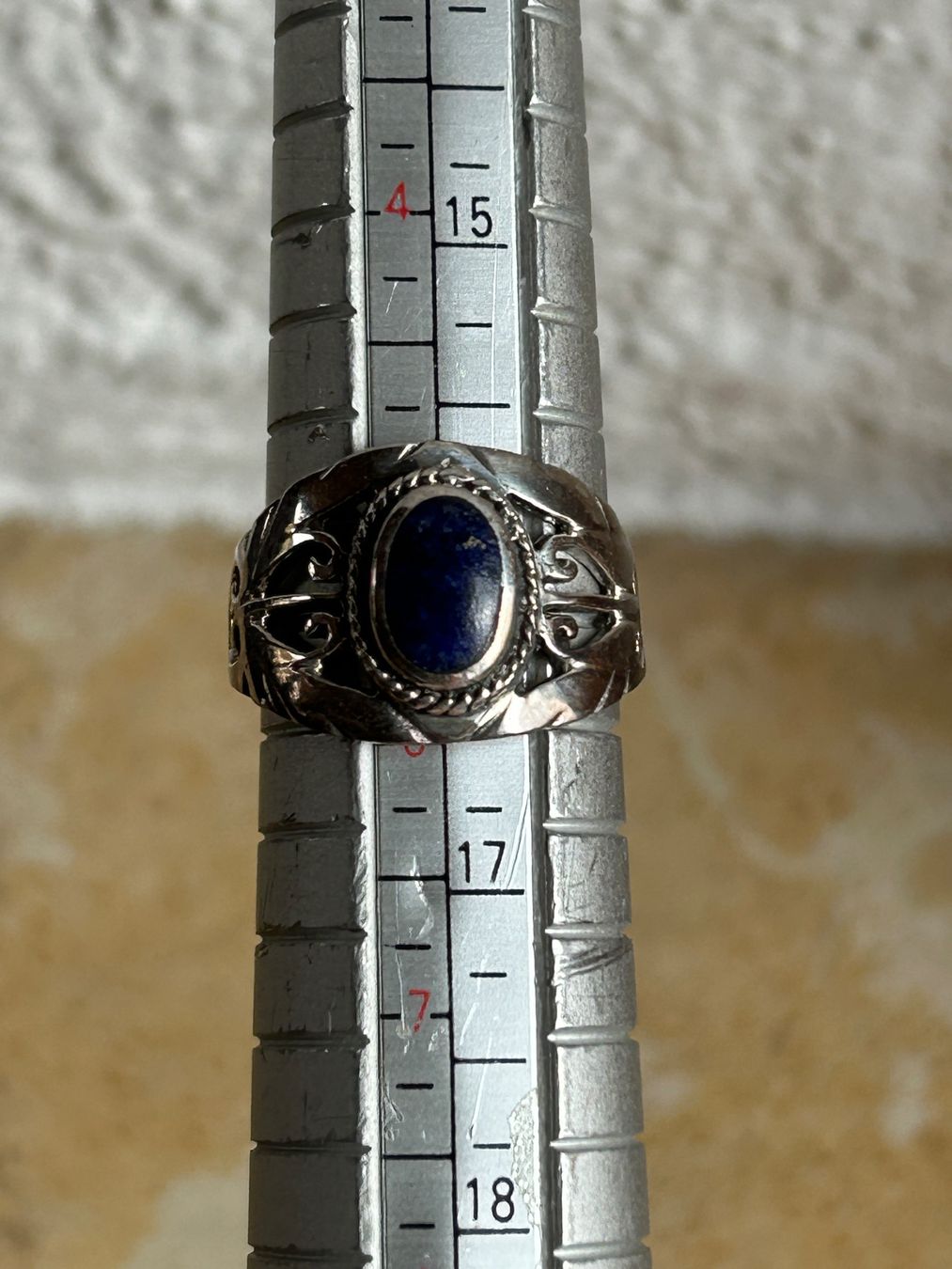 Ringe: Silberring Lapislazuli-Stein ovaler Schnörkel (51) – Gebraucht aus Dittingen von Bellevista 6