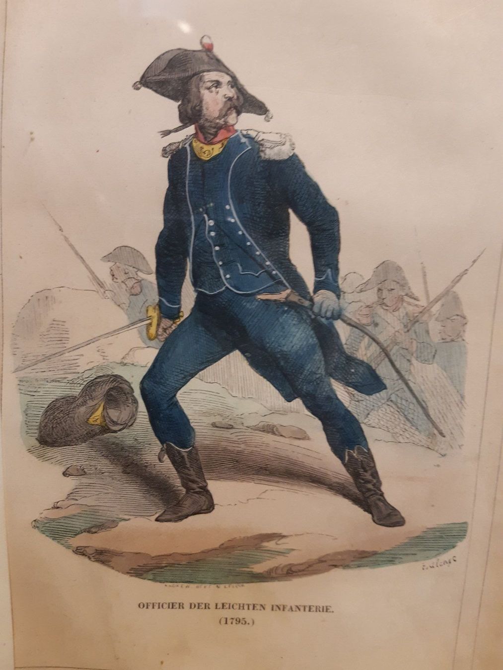 Dipinti: litho militaire officier infanterie – Usato da Lausanne venduto da leneko 2