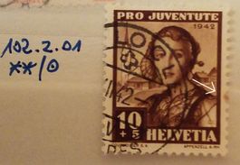 ABJ60) J102.2.01, Abart Fleck im Markenrand Kt. 75.-