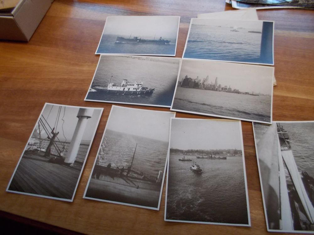 8 Fotos (SChiff)Einfahrt in New York, 1936, mit Beschrieb Kaufen auf