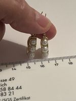Jolies créoles plaquées et perles 2 cm liquidation