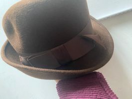 Hut Fedora, Typ Borsalino braun, Lasche, neuwertig