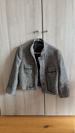 Kurzer Mantel schwarz weiss Grösse M guter Zustand