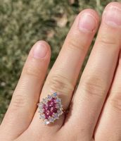 Très Jolie bague vintage 59 pierre rubis neuve