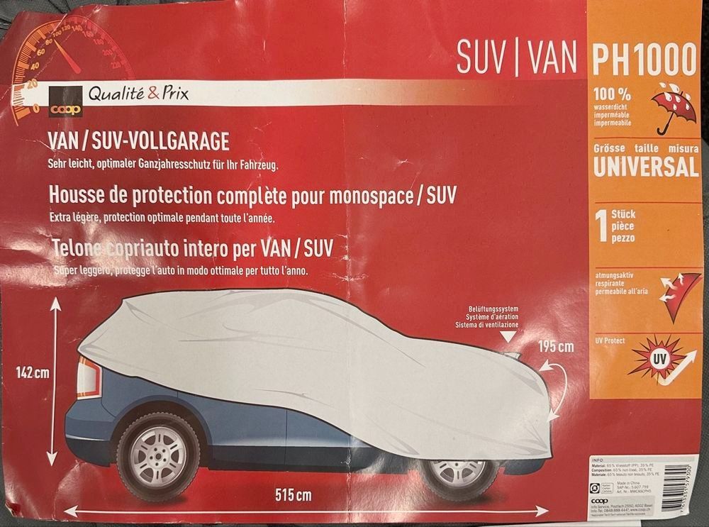 Coperture: SUV VAN Auto Abdeckung PH1000 Auto Garage TOP – Usato da Thalwil venduto da Chiaraai 2
