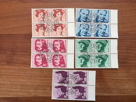 1969   Serie  Erstag gest.Viererblock mit Tab  (K77)