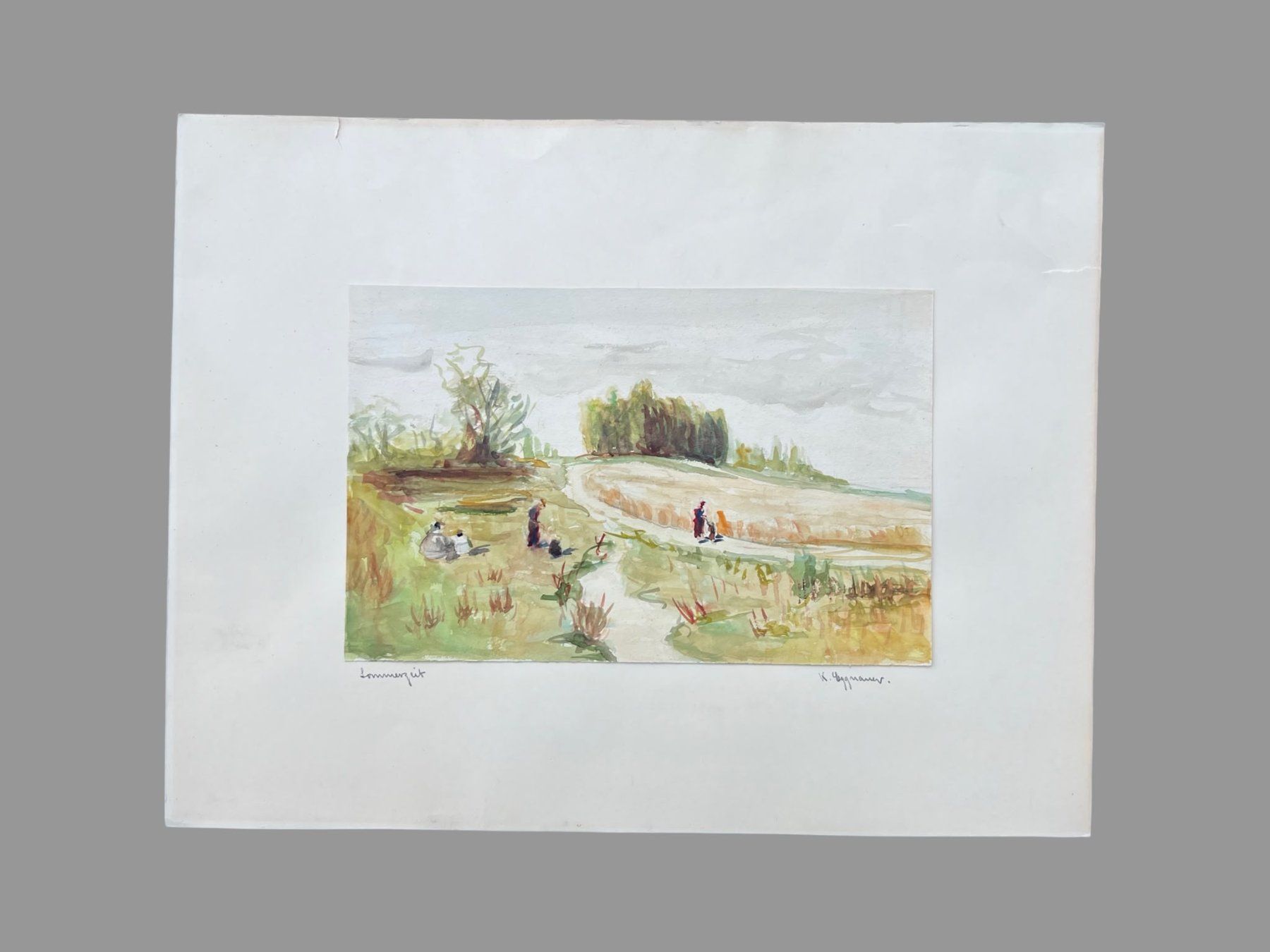 Dipinti: K. Eggnauer - Sommerzeit Aquarell – Usato da Wohlenschwil venduto da Amadeus-Auctions 1
