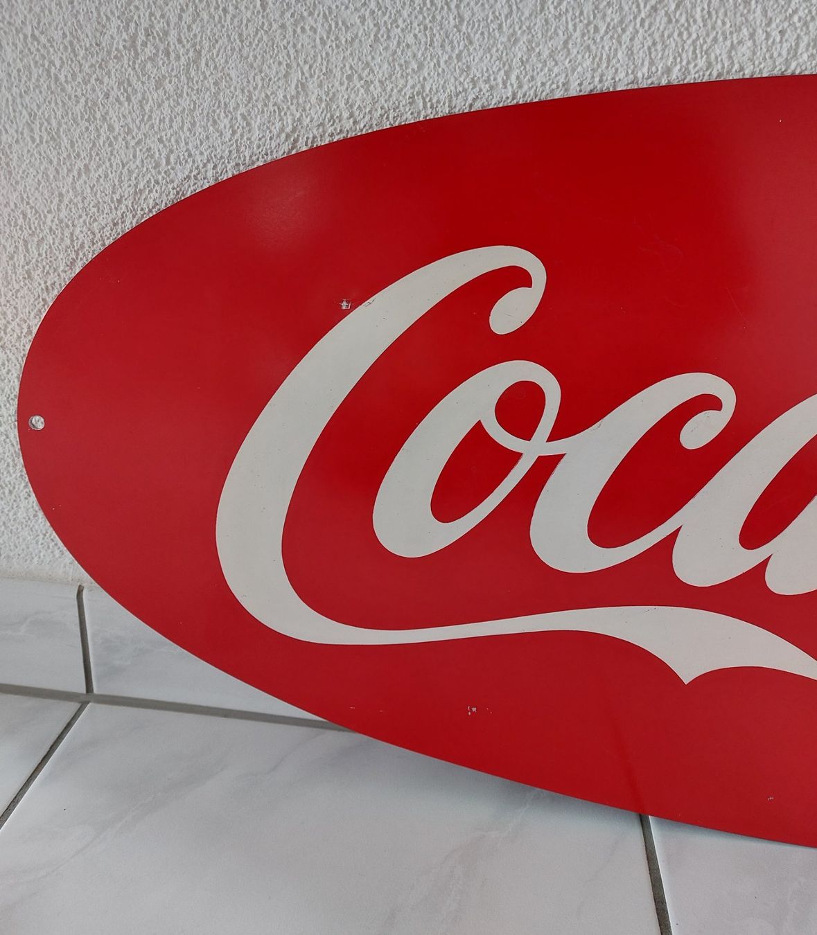 Coca-Cola Schilder: altes Blechschild Coca Cola 100 x 40 cm doppelseitig Plaque – Gebraucht aus Schenkon von Elbarto007 6