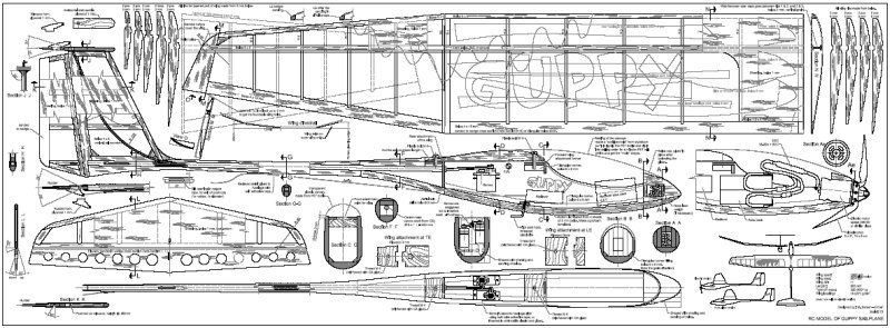 Modellismo RC: Bauplan RC Segler- Plan de constr (Electro) Planeur "Guppy" – Nuovo (secondo la descrizione) da Genève venduto da Hucotra 4