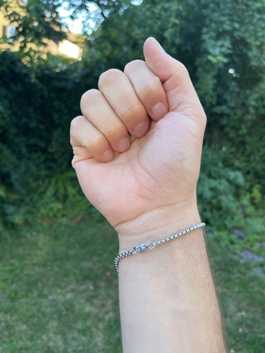 Bracelets: Armband Edelstahl Silberfarben Panzerkette  – Neuf (Voir description) à Tägerwilen par Alexander716 3