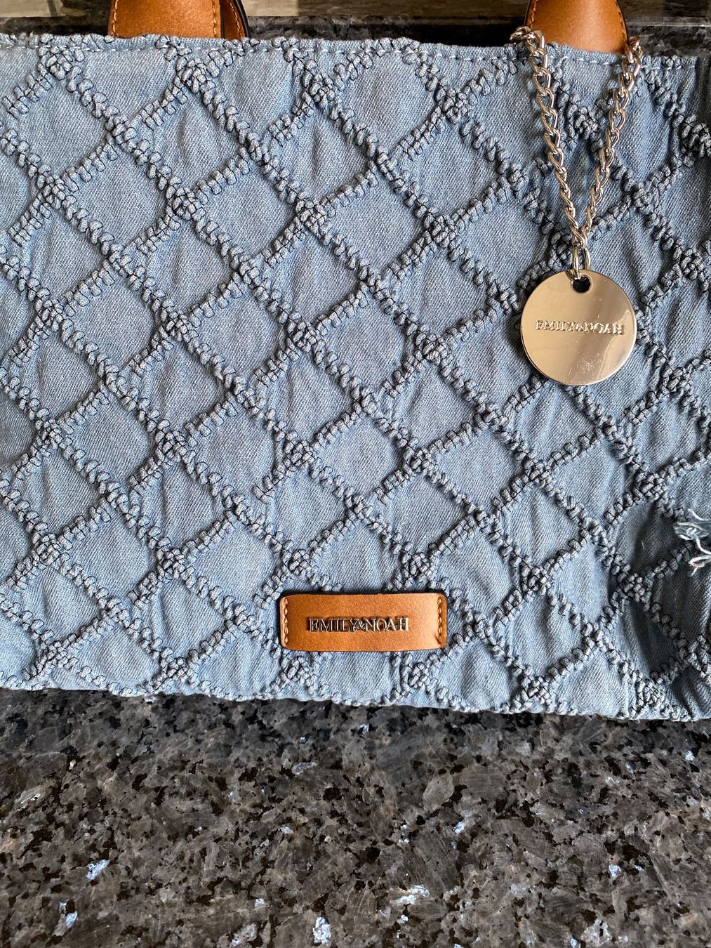 Taschen für Damen: Handtasche Denim Optik Fransen braune Griffe – Neu (gemäss Beschreibung) aus Arni AG von EW4239ew 2