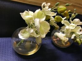 2 Blumenvase mit Blume im Wasser (Kunstoff)