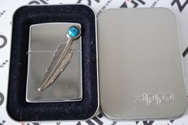 ZIPPO Feuerzeug - INDIAN FEATHER TURQUISE - 1996