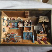 Rustico Puppenstube Italien, Bild aus Holz, Handarbeit