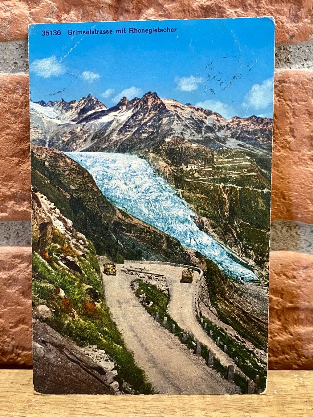 Ansichtskarten: 1931 Grimselstrasse mit Rhonegletscher & Postauto – Gebraucht aus Root von ENGLAND-TREASURES
