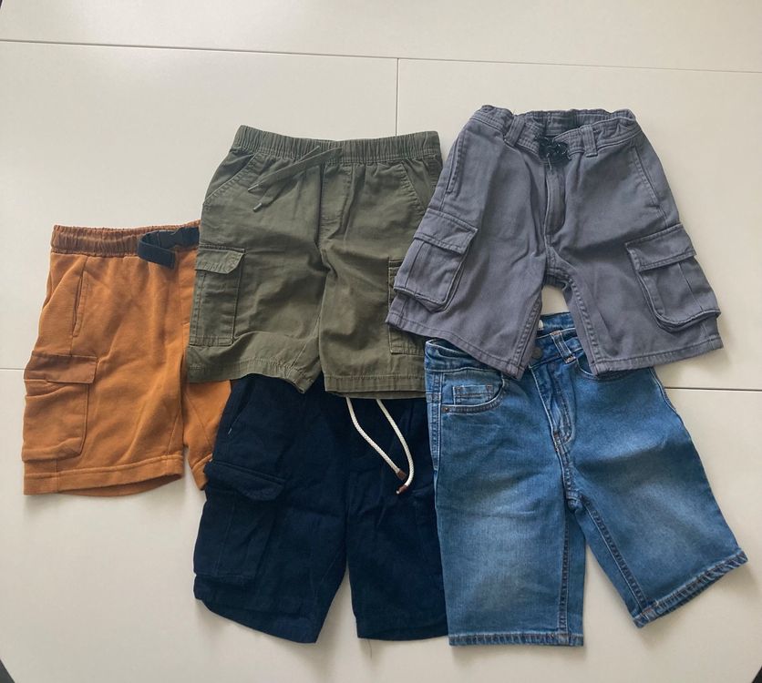 Short Garçon Jean Cargo Baggy - Taille élastique, Style Streetwear Décontracté - Pour Printemps/été, Sport, Quotidien - Taille Enfant 6-14 Ans
