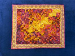 Patchwork Quilt "Serengeti Sunset" Unikat 95 x 79 cm
