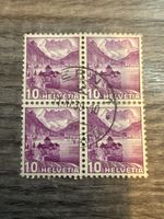 Schweiz Briefmarke 10Rp Viererblock gestempelt 1939 selten
