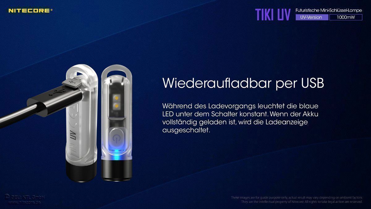 NiteCore Lampade: UV-Schlüssenbundlampe NiteCore TIKI UV – Nuovo e nell'imballaggio originale da Grüningen venduto da Prolumin 6