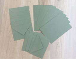 50er Set A5 Klapp Karten mit Couverts, Eukalyptus grün