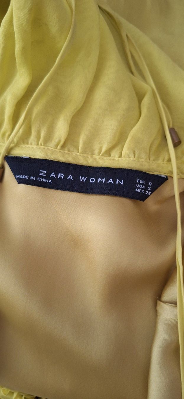 Zara Vestiti: Robe jaune en soie , taille S – Usato da St-Triphon venduto da Jldr0 4