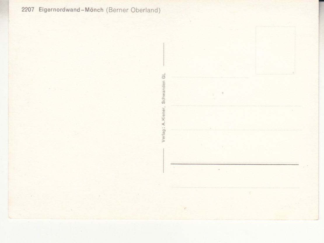 Cartoline postali: Eigernordwand Mönch ca. 1970 – Usato da Bürglen TG venduto da StampGraf 1