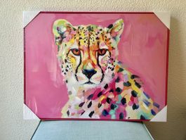 Wandbild Gepard bunt abstrakt neu 80x60