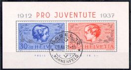 1937, J83I/84I Block gestempelt BASEL 12 (14166)